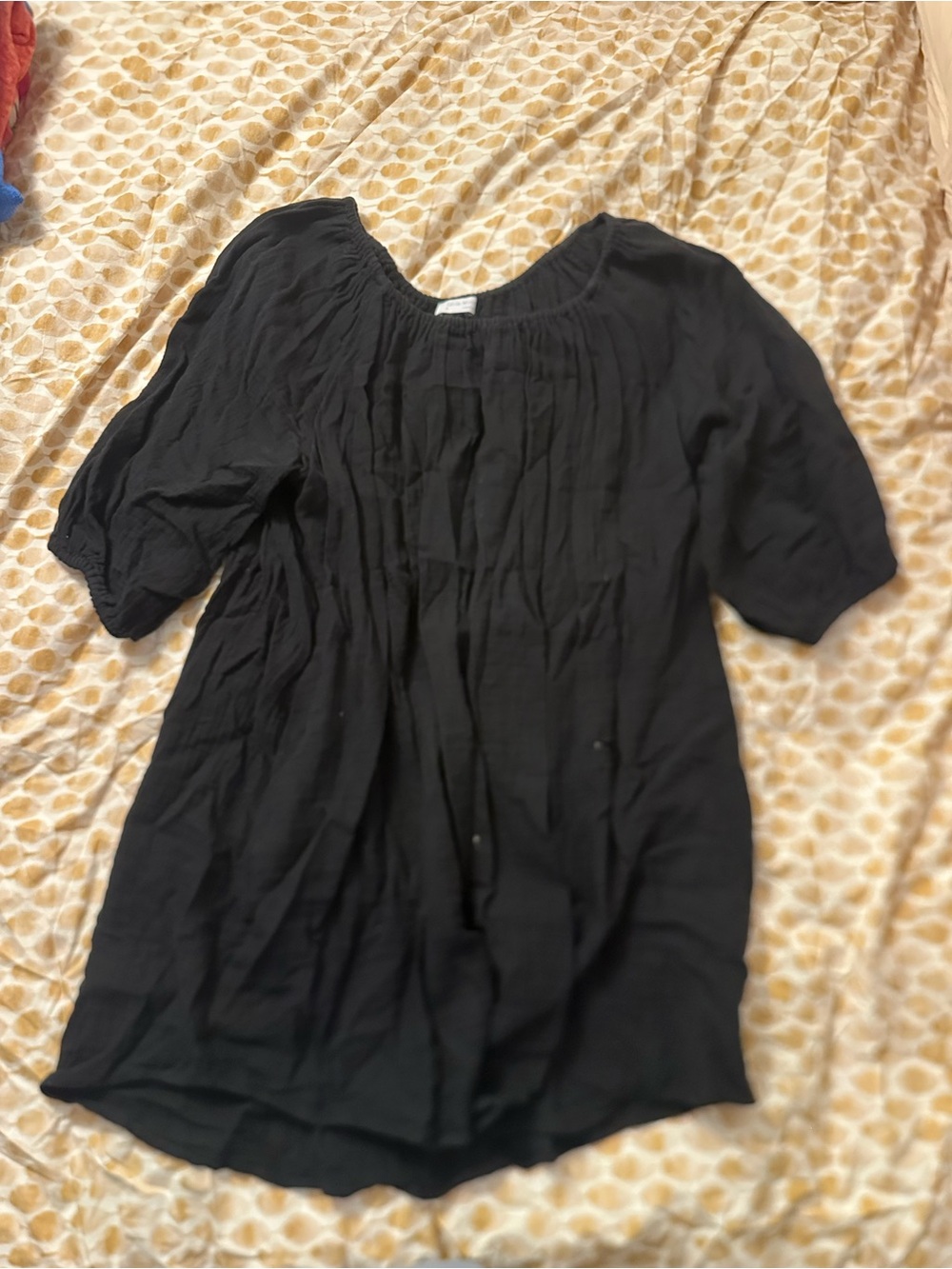 Aritzia Black Peasant-Style Tunic dress